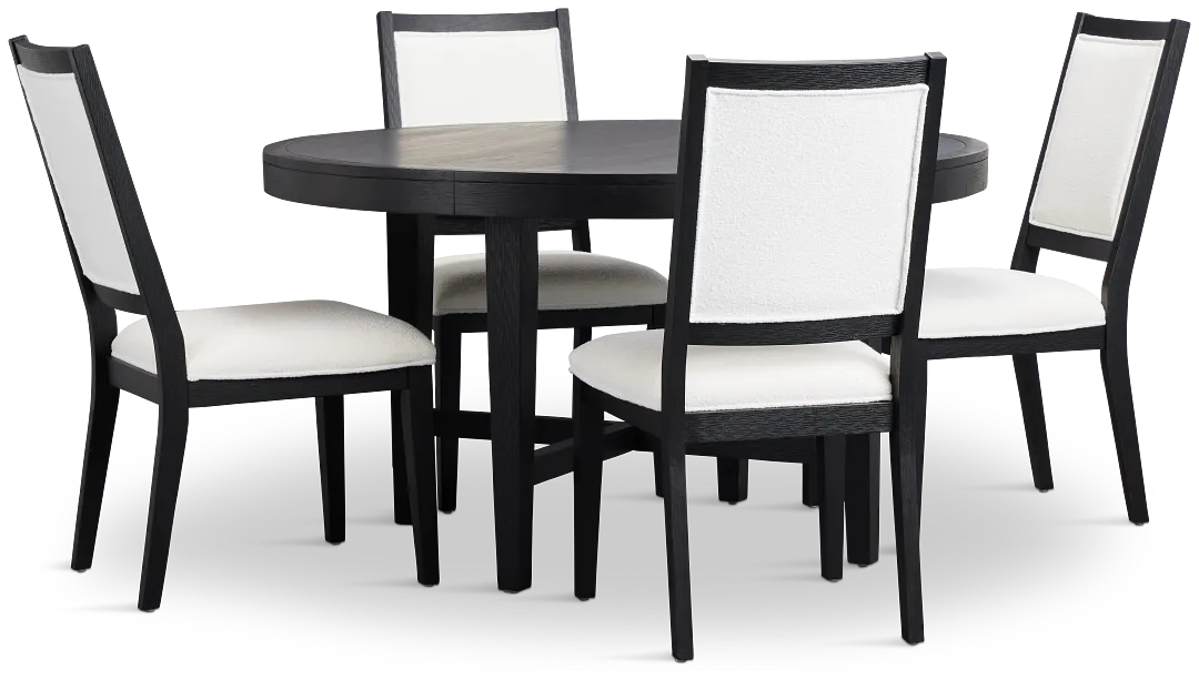 Alden Black Round Table & 4 Chairs