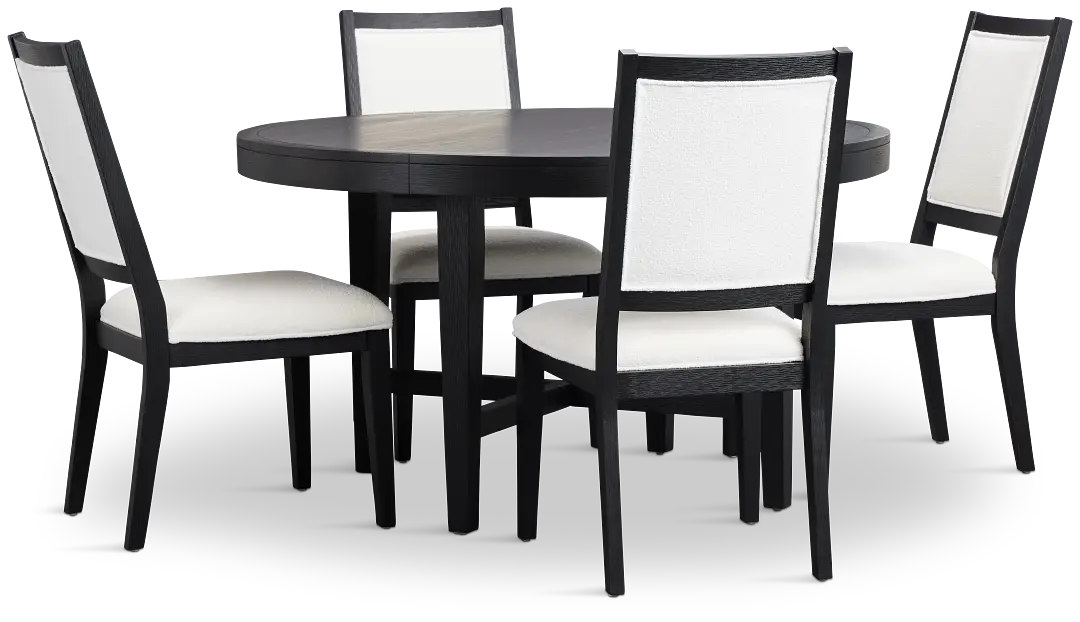 Alden Black Round Table & 4 Chairs Alden Black Round Table & 4 Chairs