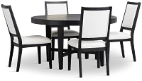 Alden Black Round Table & 4 Chairs