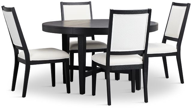 Alden Black Round Table & 4 Chairs