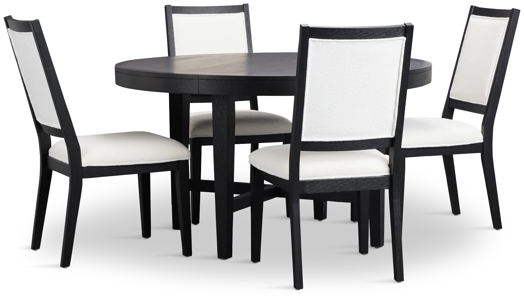 Alden Black Round Table & 4 Chairs