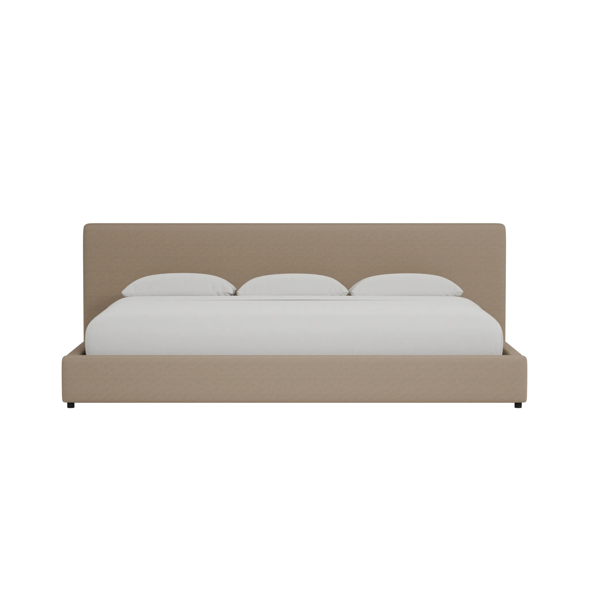 Grayton Merino Brown 44" Upholstered Platform Bed