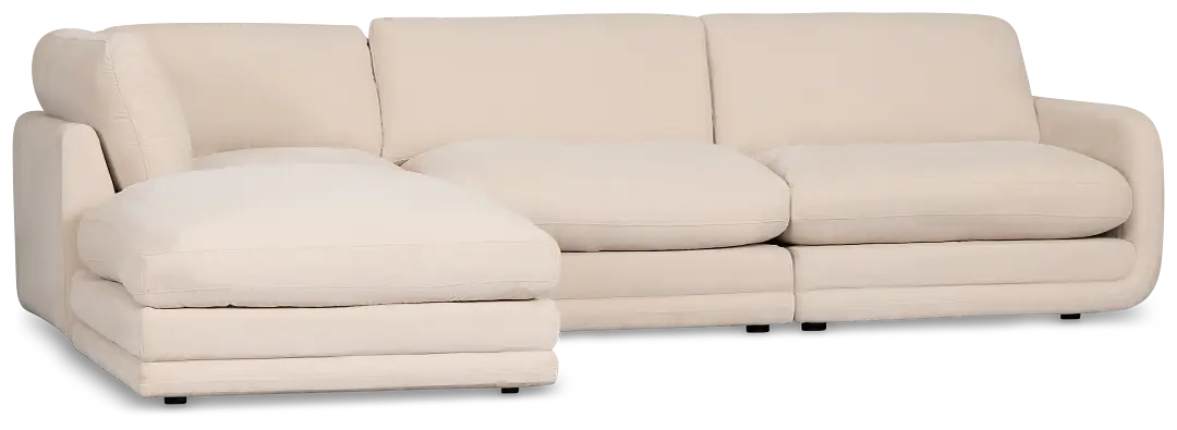 Jules Ivory Velvet 4-piece Left Facing Bumper Sectional Jules Ivory Velvet 4-piece Left Facing Bumper Sectional