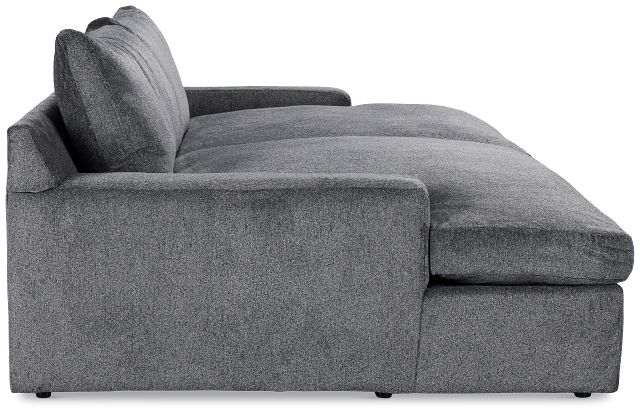 Stella Dark Gray Fabric Double Chaise Sectional