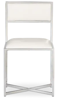 Amalfi White Stnl Steel Upholstered Side Chair