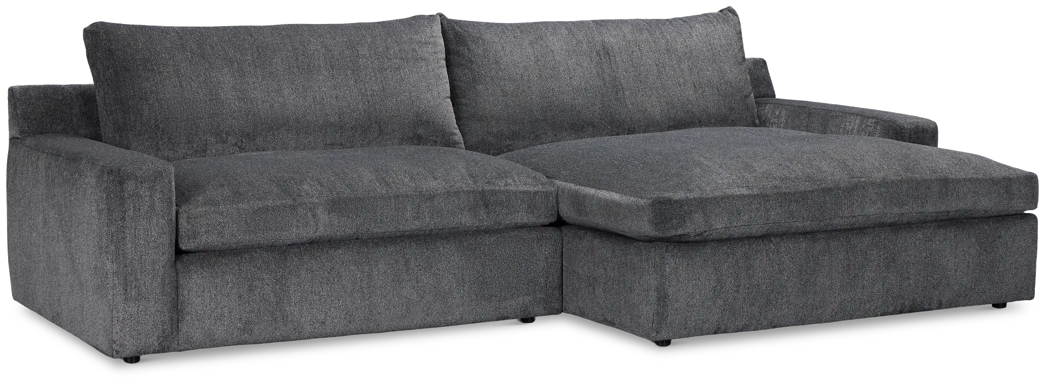 Stella Dark Gray Fabric Small Right Chaise Sectional Stella Dark Gray Fabric Small Right Chaise Sectional
