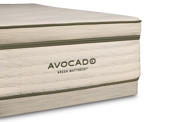 Avocado Green Plush Low-profile Mattress Set