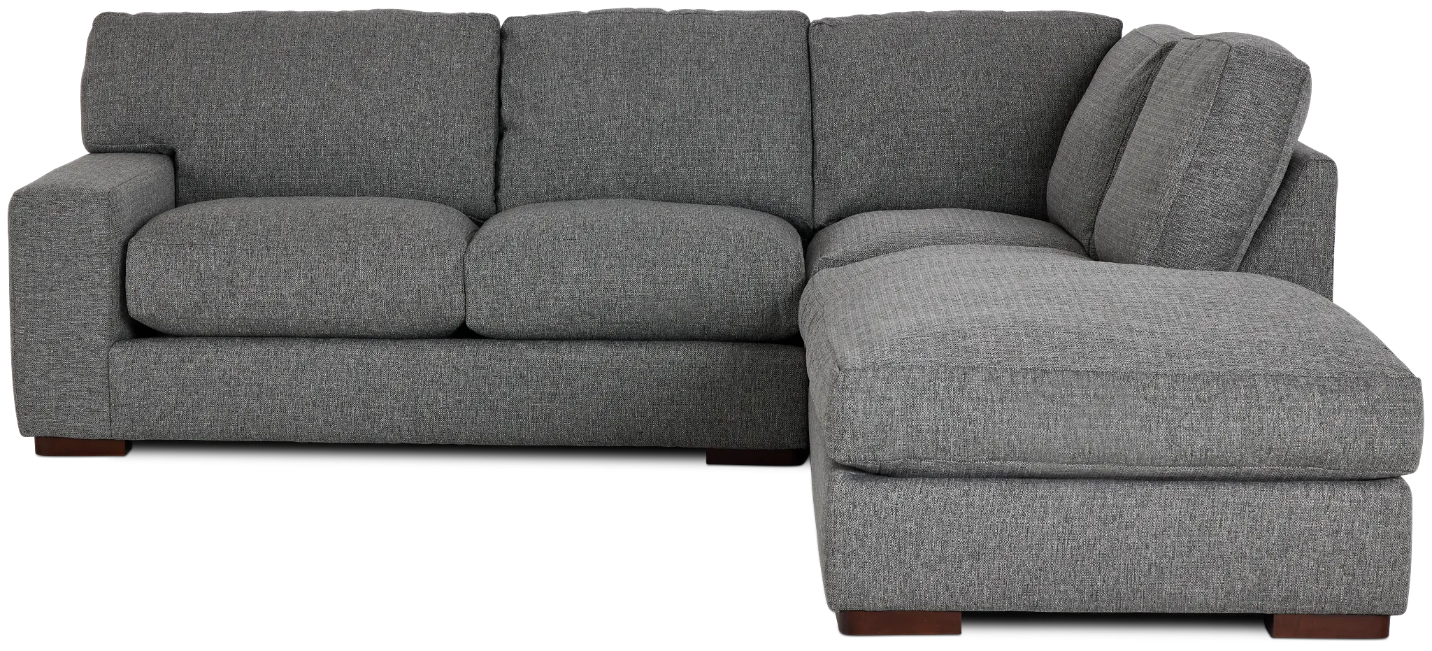 Veronica Dark Gray Down Right Bumper Sectional