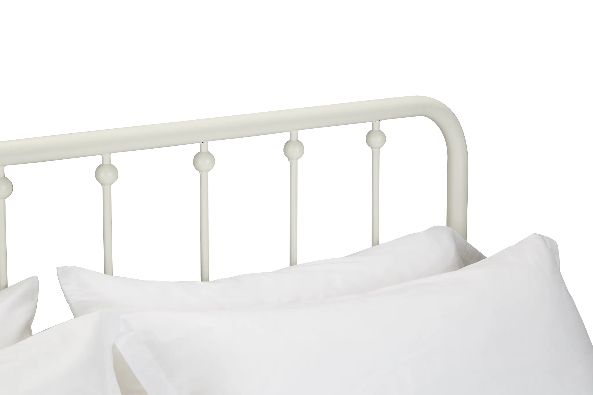 Rory White Metal Panel Bed