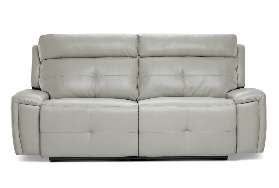 Chandler Light Gray Micro Reclining Sofa | Living Room - Reclining Sofas | City Furniture