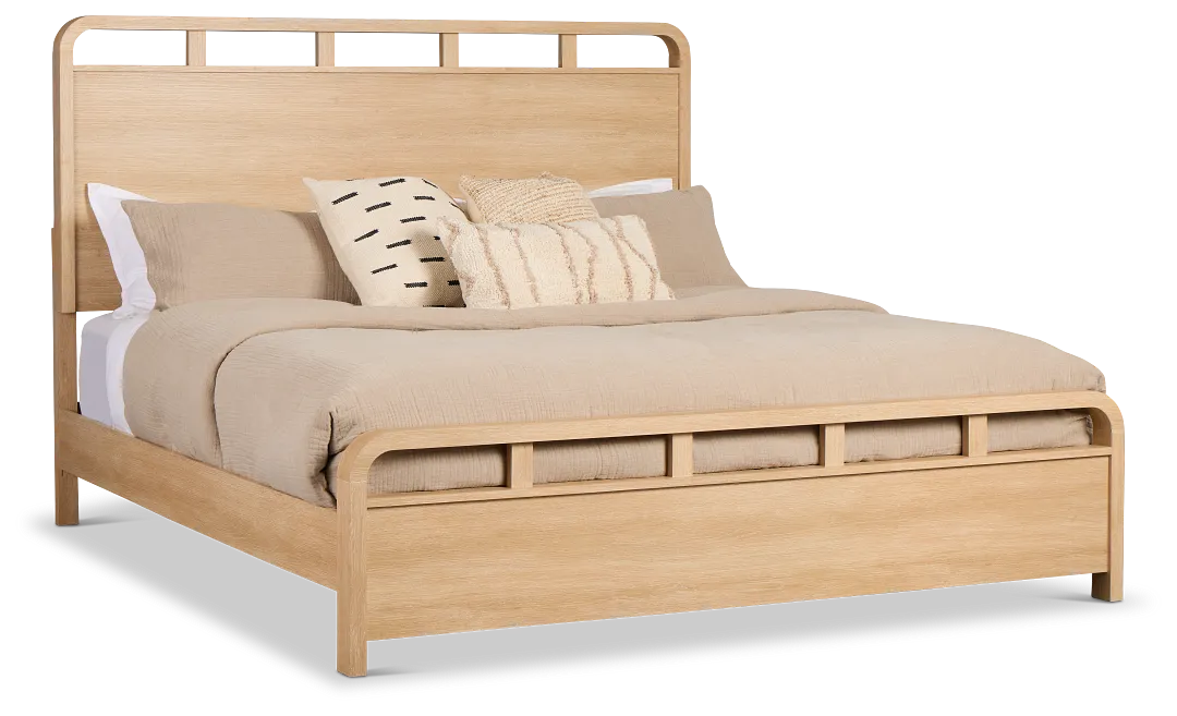 Lyndie Light Tone Panel Bed
