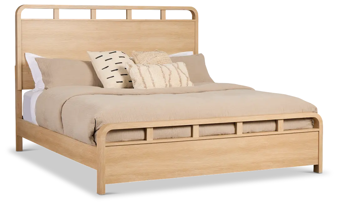 Lyndie Light Tone Panel Bed Lyndie Light Tone Panel Bed