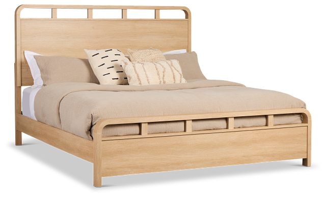 Lyndie Light Tone Panel Bed