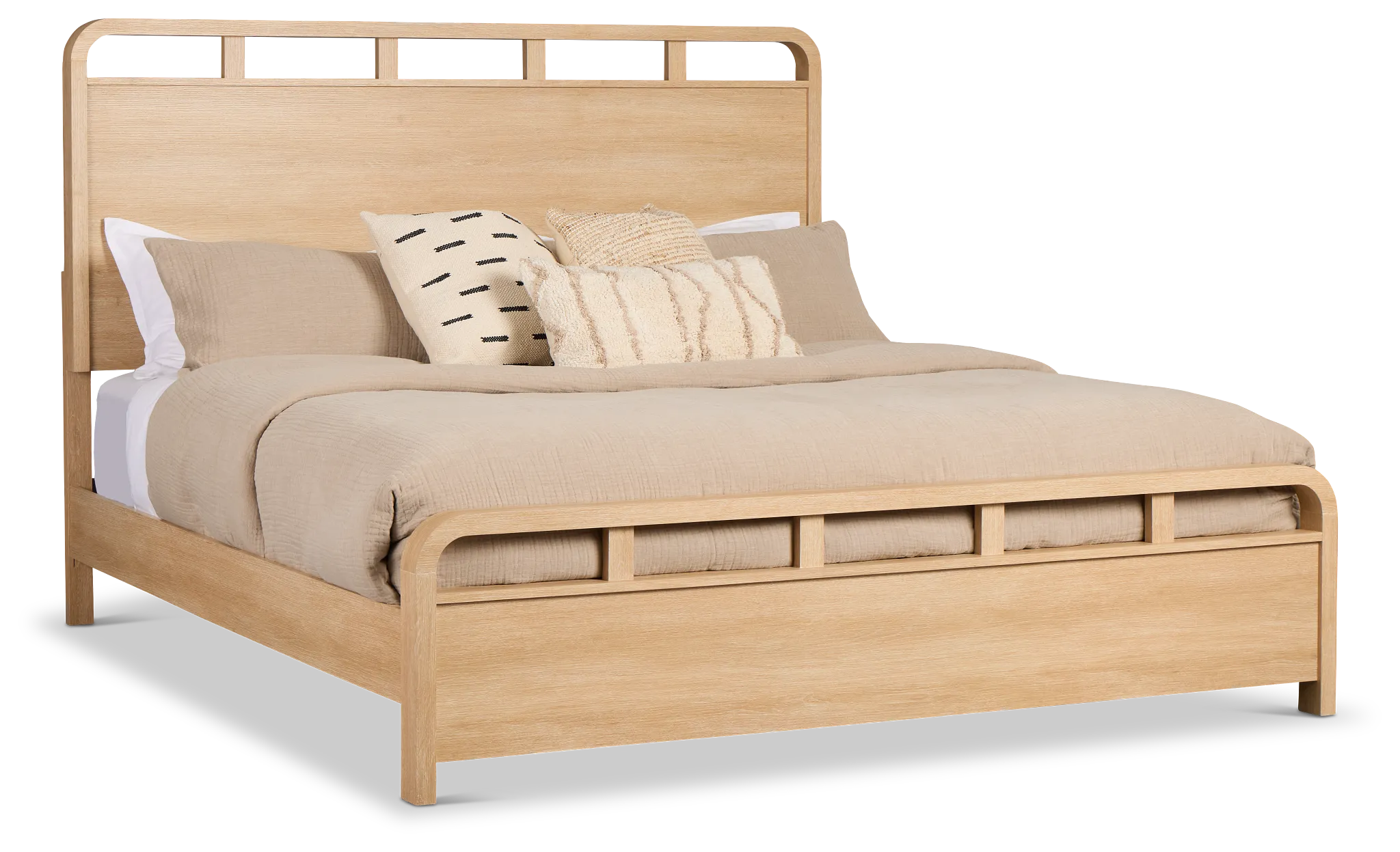 Lyndie Light Tone Panel Bed