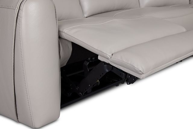 Walker Light Gray Lthr/vinyl Small Two-arm Power Reclining Sectional
