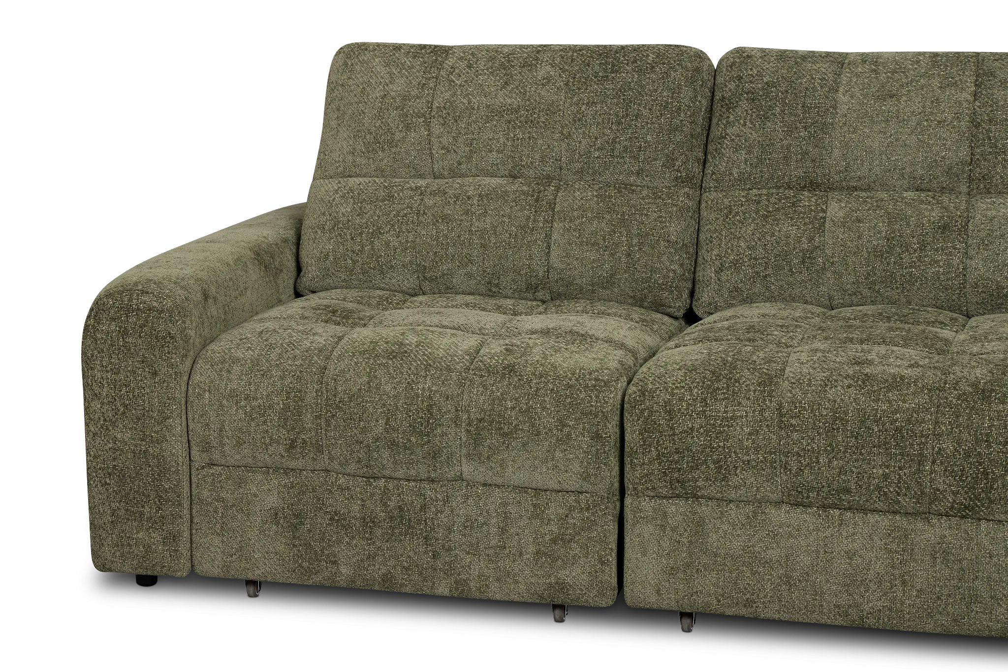 Hendrix Green Fabric Power Extension Chaise Sofa