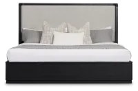 Emory Black Upholstered Platform Bed