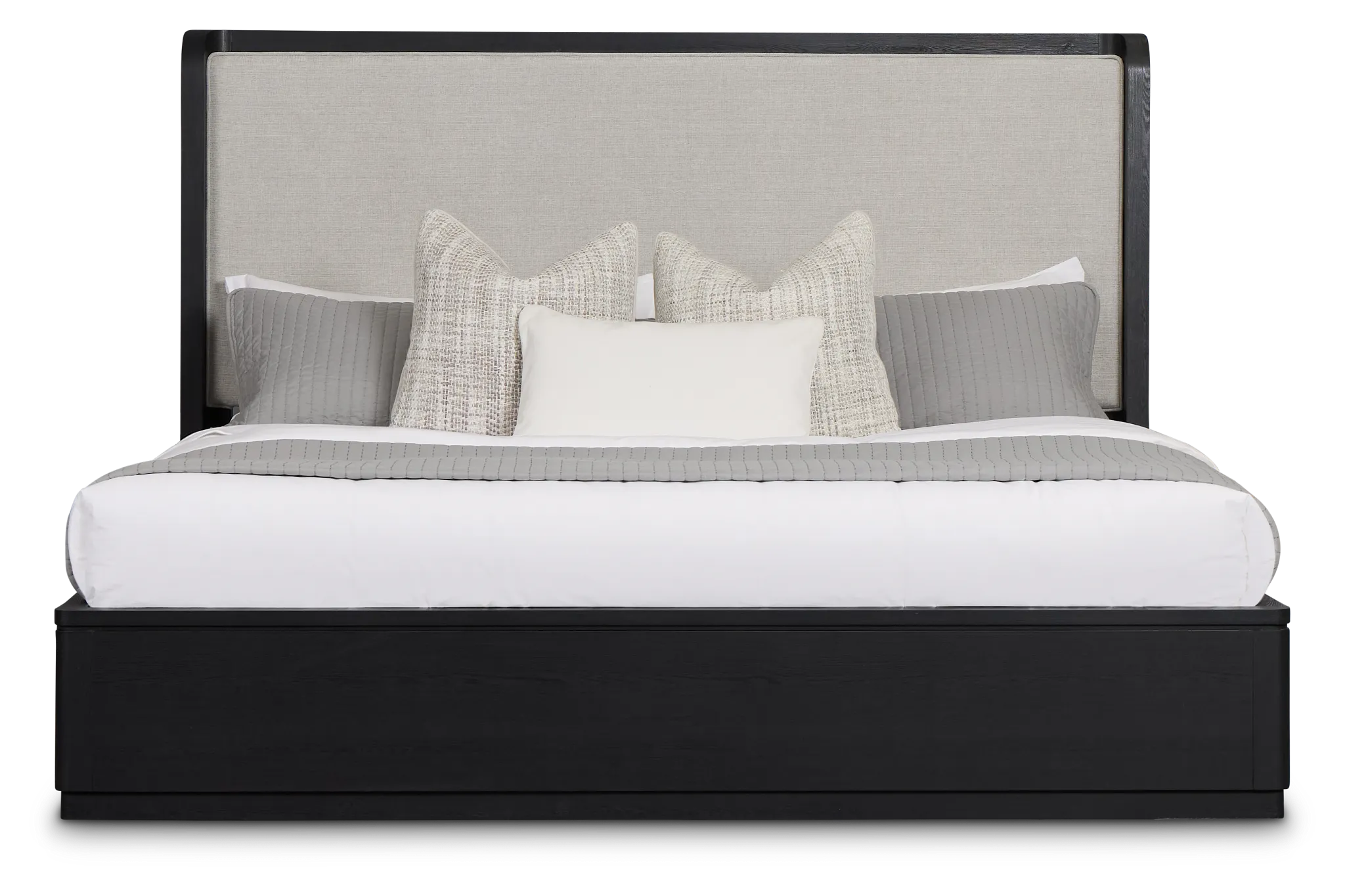 Emory Black Upholstered Platform Bed