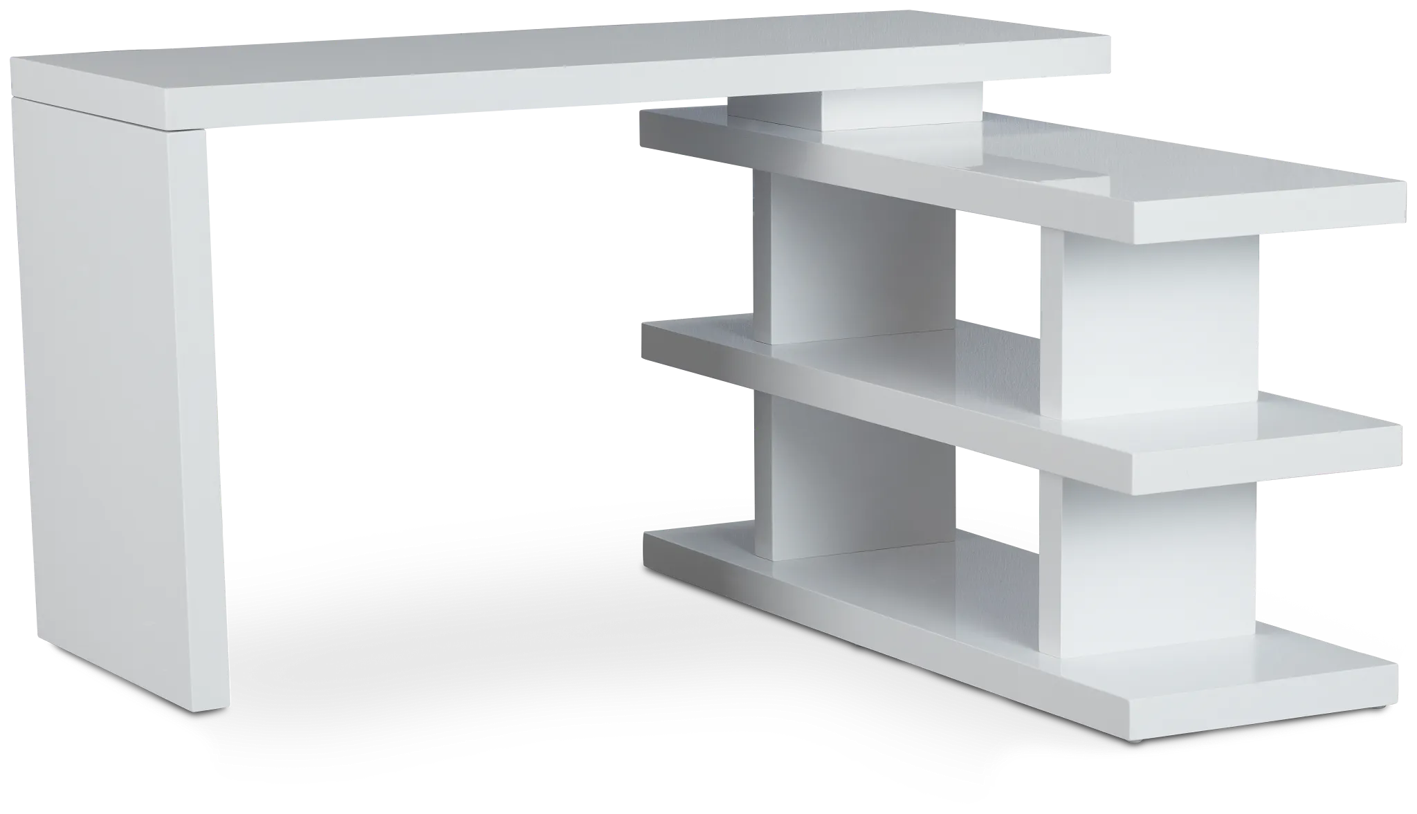 Olympia White Wood L Desk