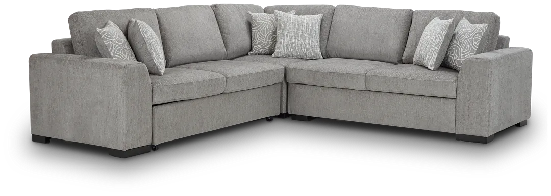 Blakely Gray Fabric Medium 2-arm Left Facing Sleeper Sectional
