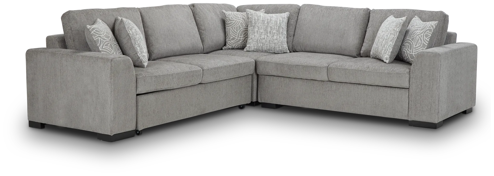 Blakely Gray Fabric Medium 2-arm Left Facing Sleeper Sectional