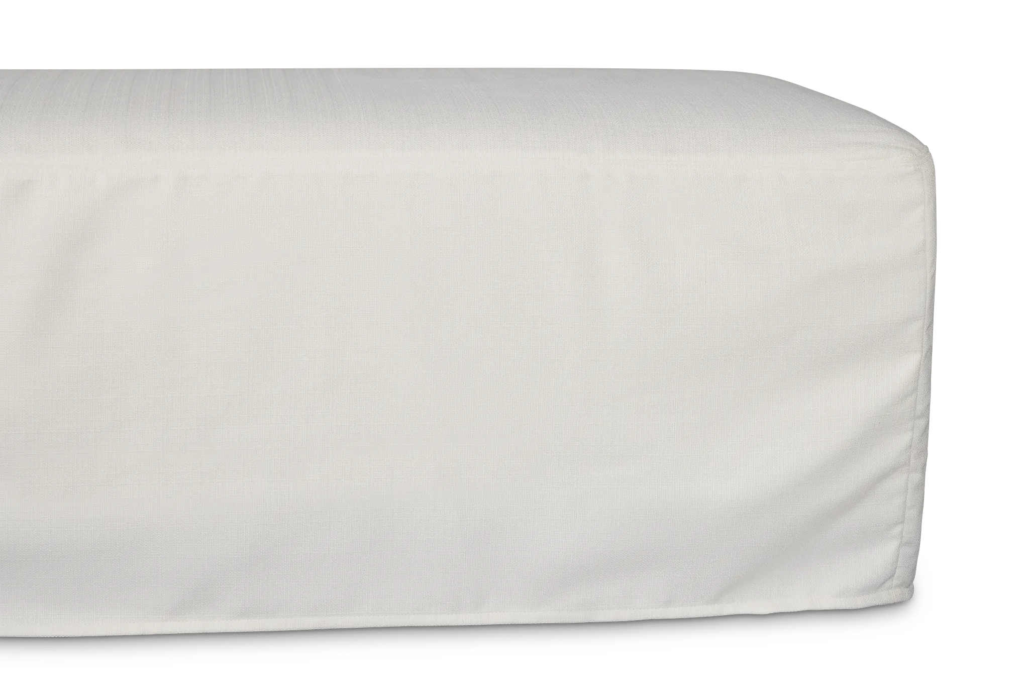 Marren White Fabric Ottoman