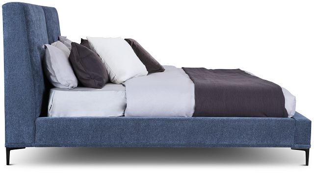 Emit Dark Blue Uph Panel Bed