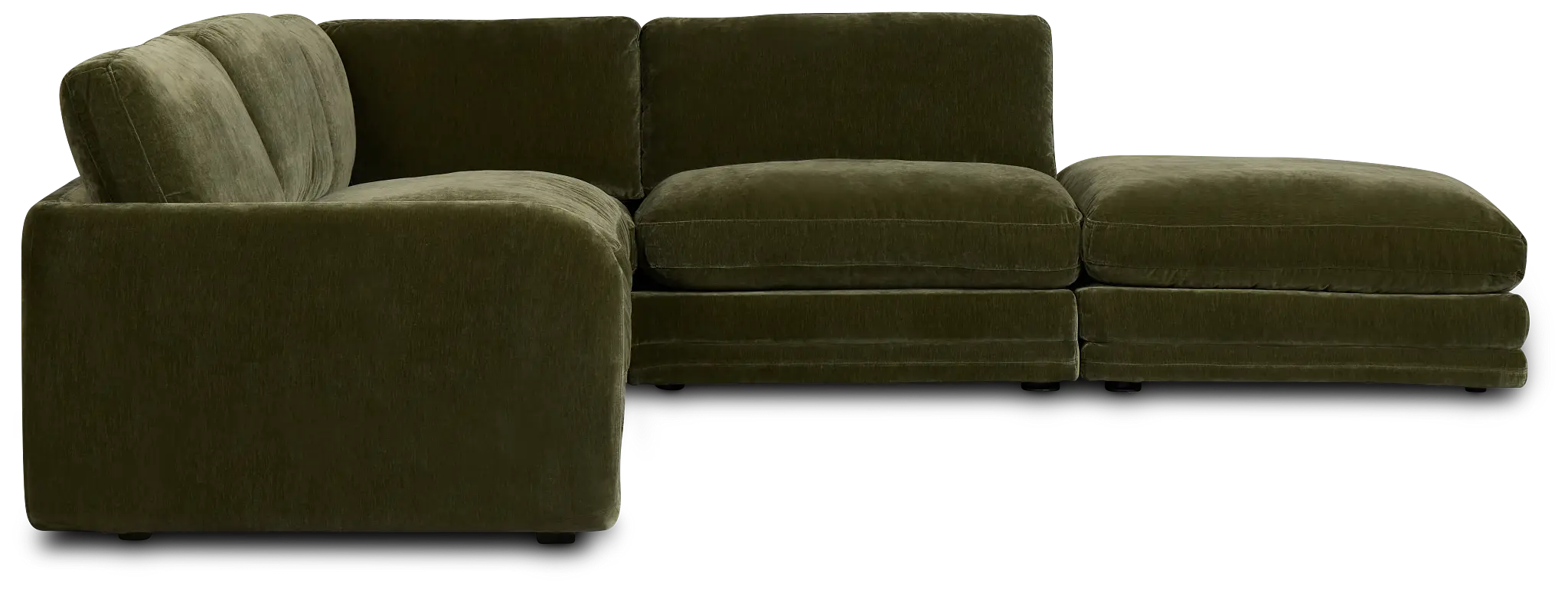 Jules Green Velvet 5-piece Right Facing Bumper Sectional Jules Green Velvet 5-piece Right Facing Bumper Sectional