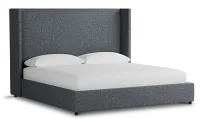 Captiva Elevation Gray 60" Upholstered Shelter Bed