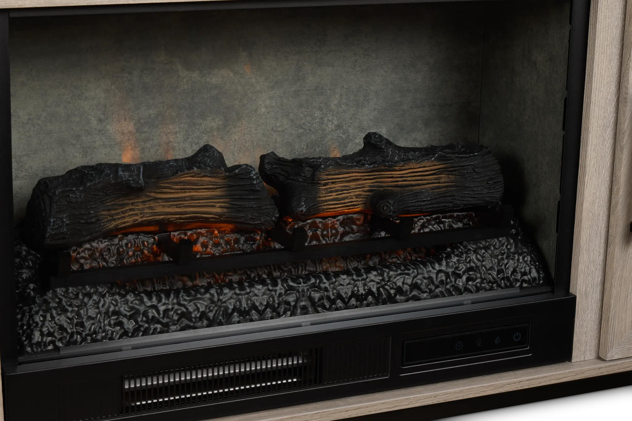 Brandon Light Gray 60" Tv Stand With Fireplace Insert