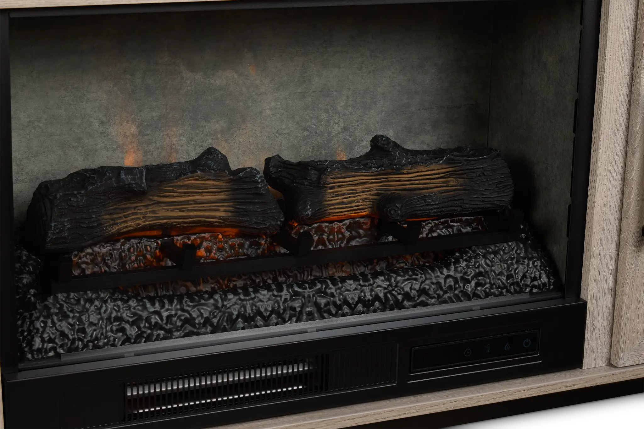 Brandon Light Gray 60" Tv Stand With Fireplace Insert Brandon Light Gray 60" Tv Stand With Fireplace Insert