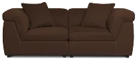 Aria Dark Brown Micro Immersive 2-piece Modular Sofa