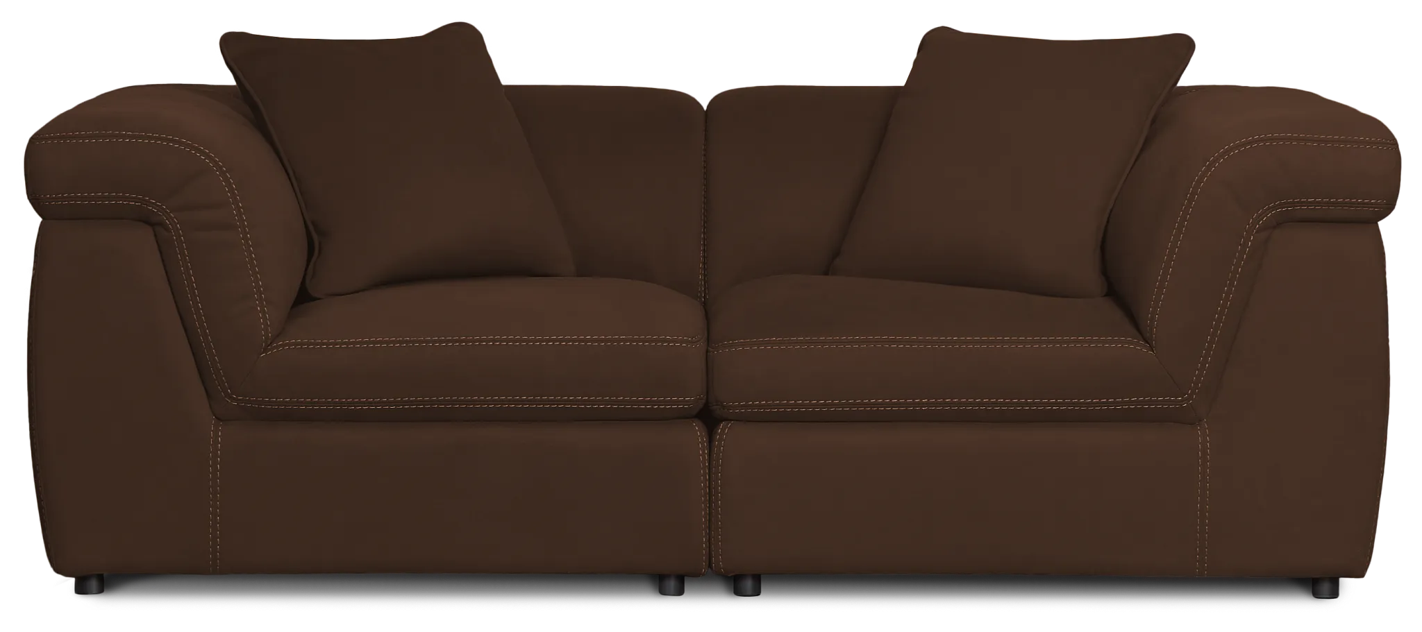Aria Dark Brown Micro Immersive 2-piece Modular Sofa