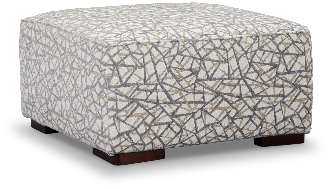 Webinar Gray Fabric Cocktail Ottoman