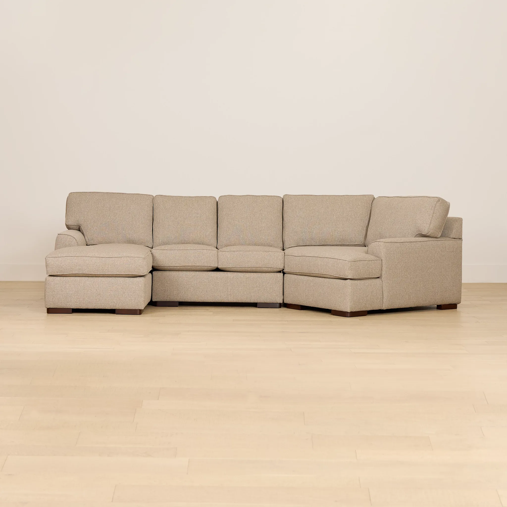 Sinclair Brown Fabric Left Chaise Cuddler Sectional