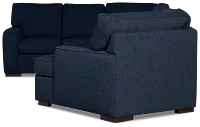 Sinclair Dark Blue Fabric Right Cuddler Cooling Memory Foam Sectional