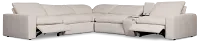 Drift Light Beige Fabric Medium Dual Power 2-arm Reclining Sectional