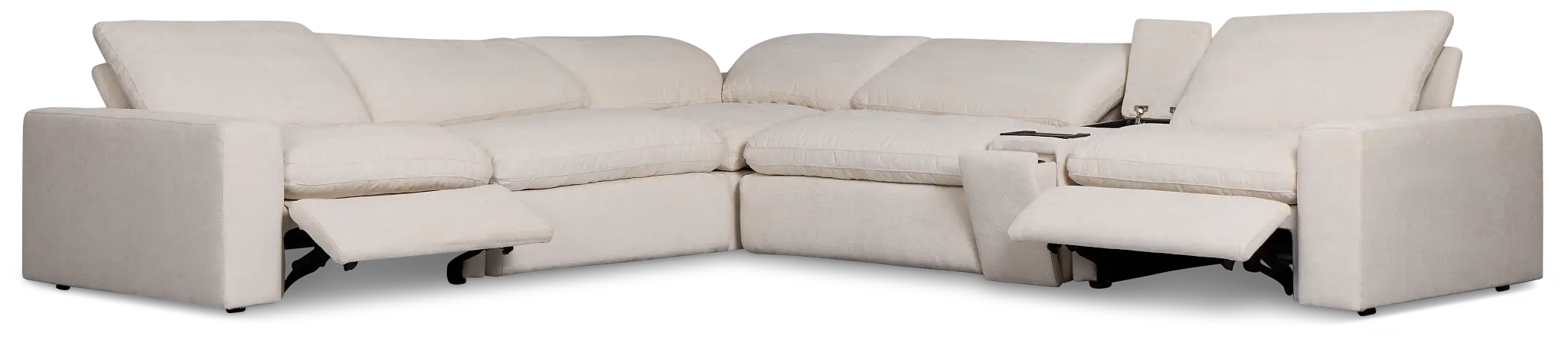 Drift Light Beige Fabric Medium Dual Power 2-arm Reclining Sectional Drift Light Beige Fabric Medium Dual Power 2-arm Reclining Sectional