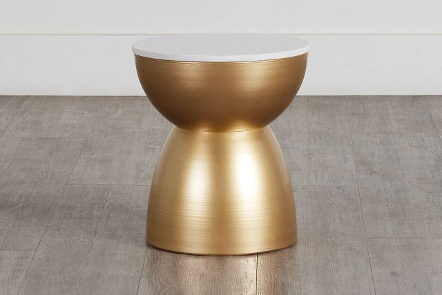 Sarnia Gold Round Accent Table