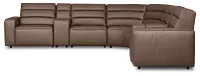 Sawyer Dark Brown Micro Large Triple Power Reclining Two-arm Sectional