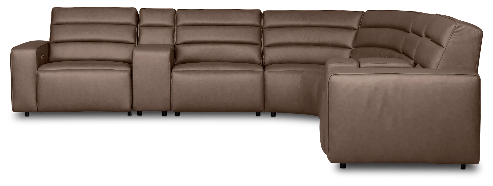 Sawyer Dark Brown Micro Large Triple Power Reclining Two-arm Sectional