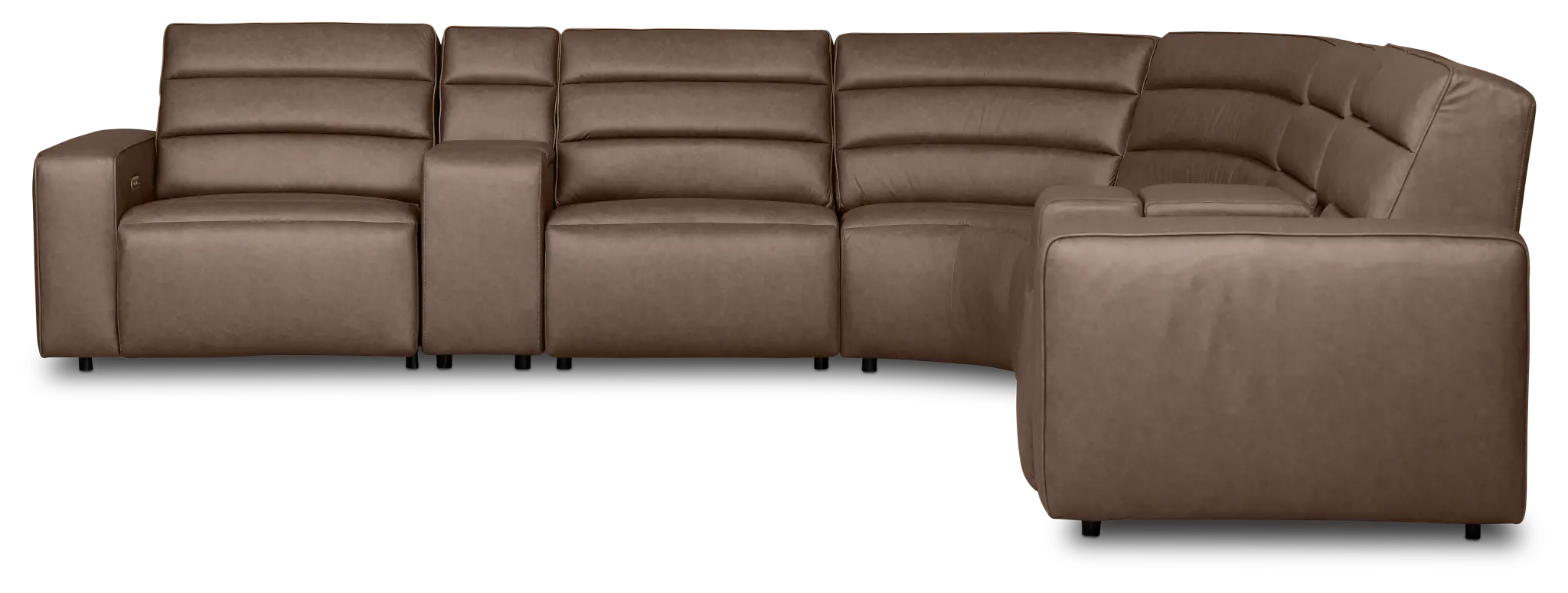 Sawyer Dark Brown Micro Large Triple Power Reclining Two-arm Sectional Sawyer Dark Brown Micro Large Triple Power Reclining Two-arm Sectional