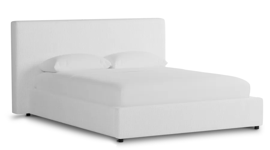 Grayton Revenue White 44" Upholstered Platform Bed