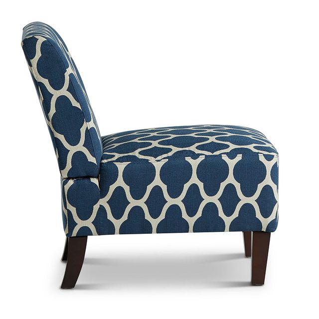 Comet Dark Blue Fabric Accent Chair