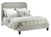 Whitney Taupe Uph Platform Bed
