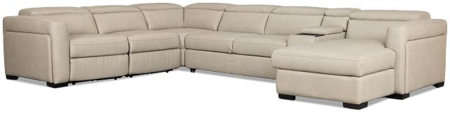 Melody Light Gray Storage Medium Right Dual Power Chaise Sleeper Sectional