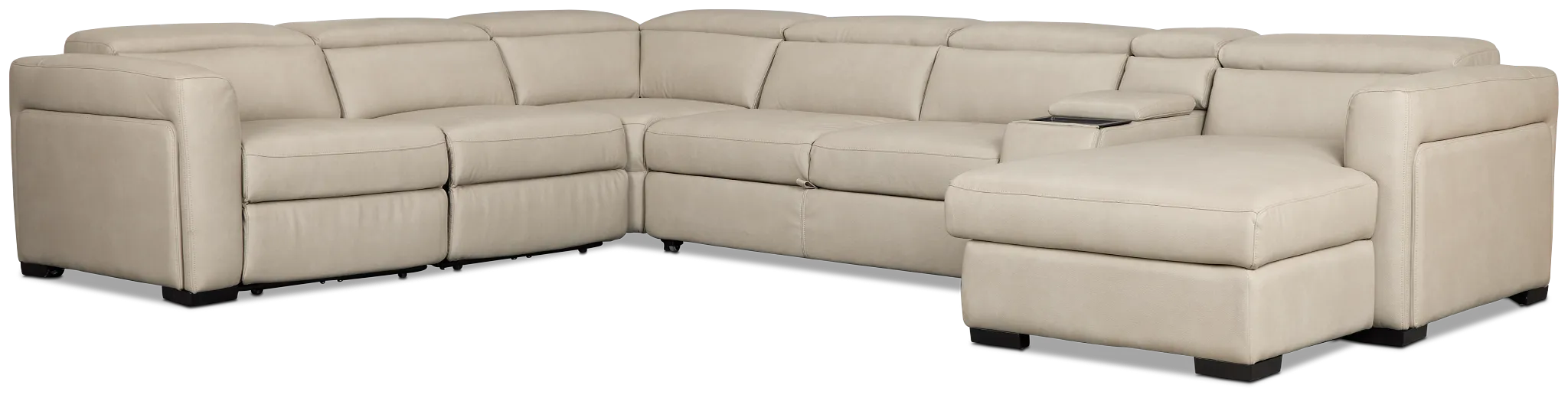 Melody Light Gray Storage Medium Right Dual Power Chaise Sleeper Sectional