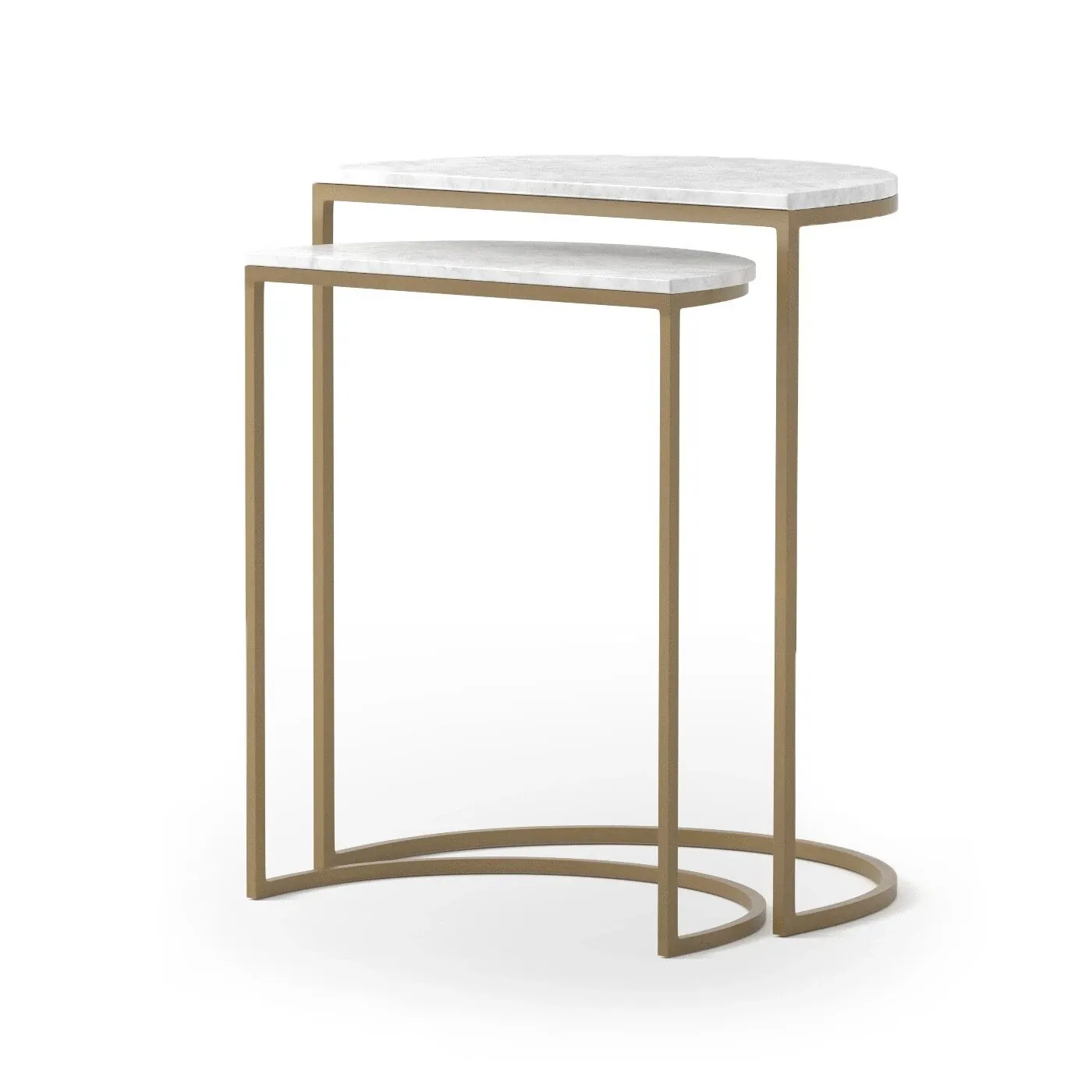 Four Hands Sani White Marble Nesting Tables