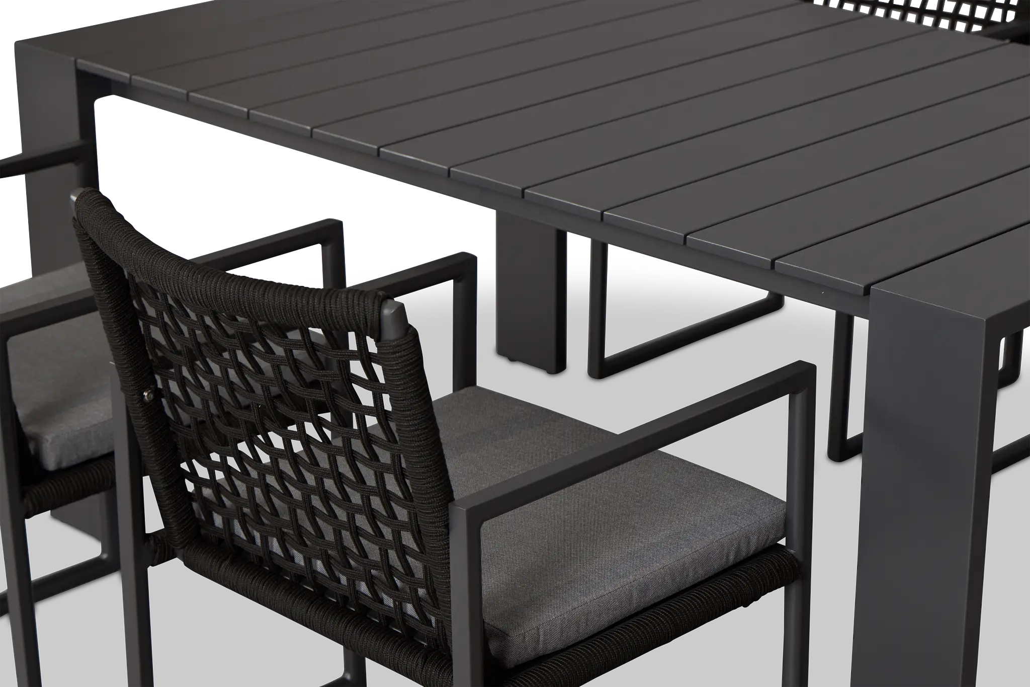 Sunrise Dark Gray 65" Rectangular Table & 4 Aluminum Arm Chairs Sunrise Dark Gray 65" Rectangular Table & 4 Aluminum Arm Chairs