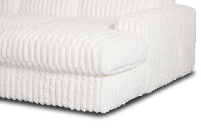 Teddy White Fabric Large Right Chaise Sectional